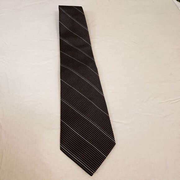 "Calvin klein " 100% silk Mens tie black/white/brown large 57" NWT: $49.50 - Picture 1 of 4